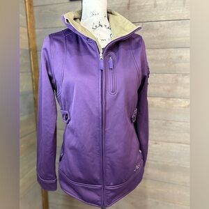 Burton Women’s Purple Jacket Large Patched Back YKK Zipper Pockets